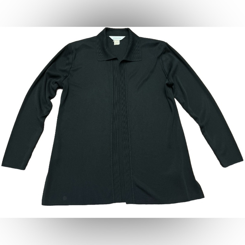 Misook Cardigan Black Size Small Collar Open Business Minimalist Work Casual GUC